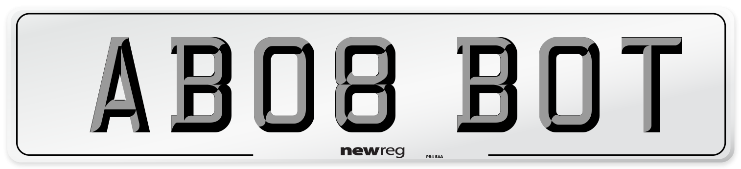 AB08 BOT Number Plate from New Reg